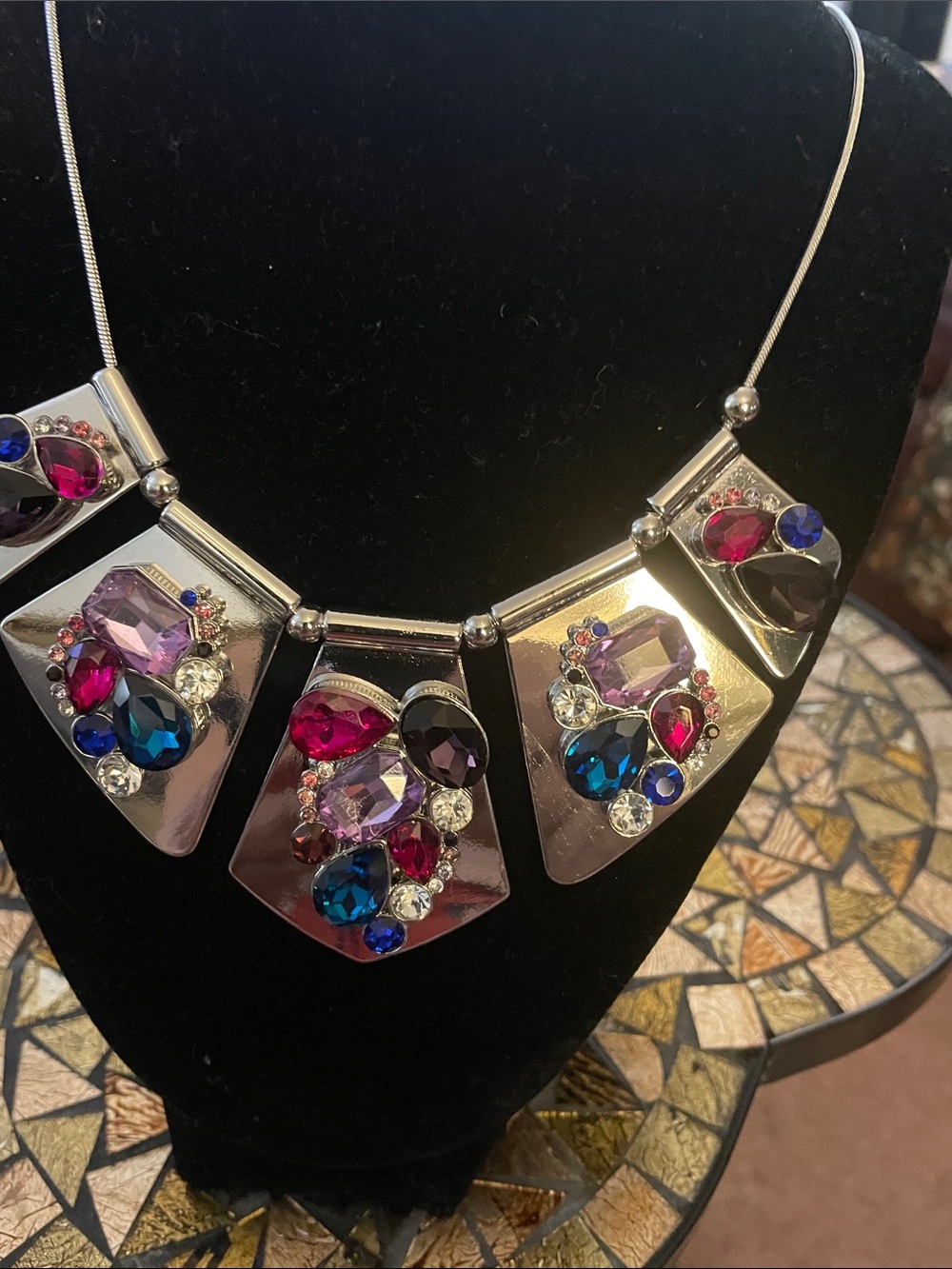 Statement Multi-Color Crystal Bib Necklace - Women Jewelry